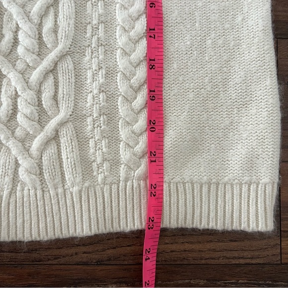 Talbots Womens Sweater Cable Knit Viscoe Angora Ivory Size S - Picture 3 of 5